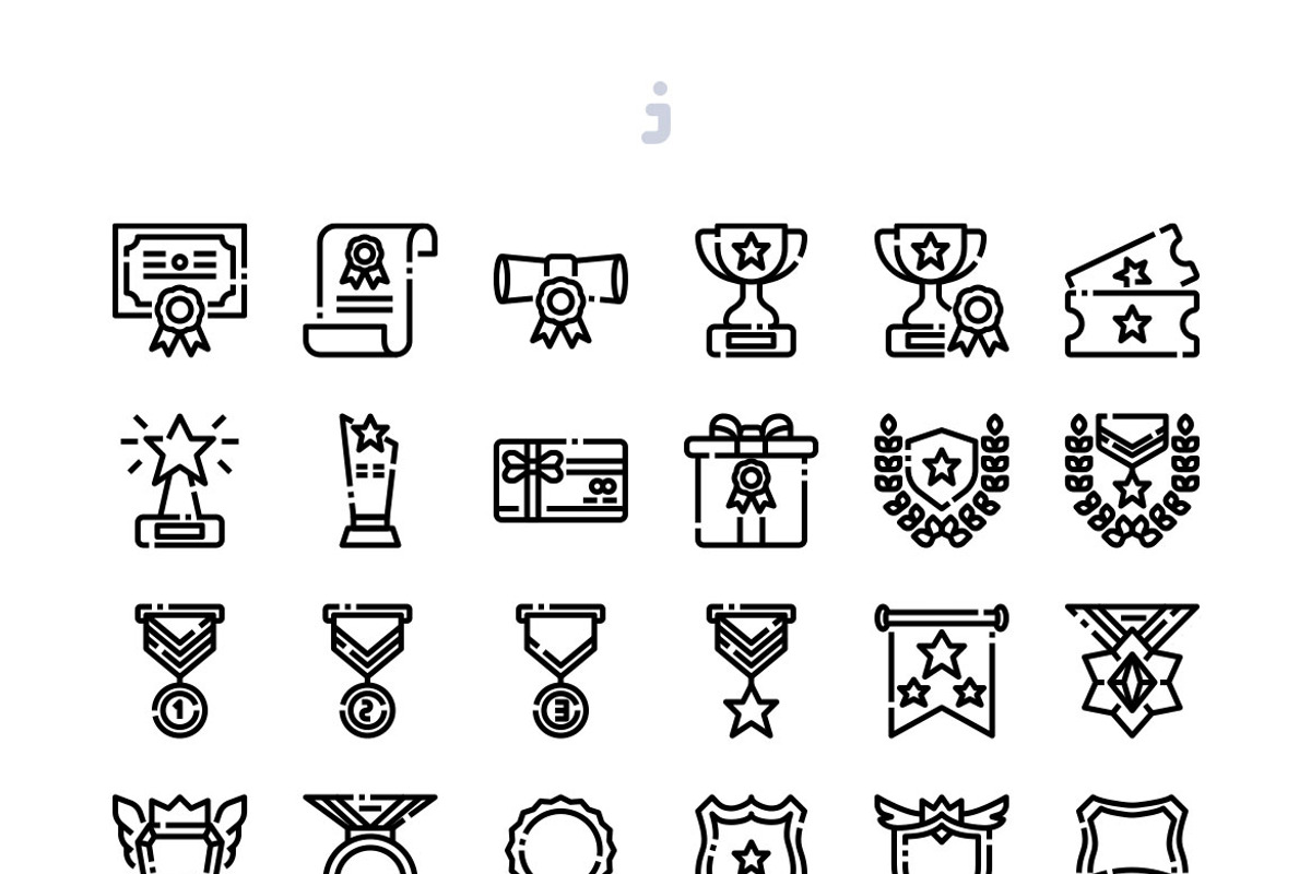 30 Reward & Badges Icon set, an Outline Icon by Just Icon (Photo 3 of 3)