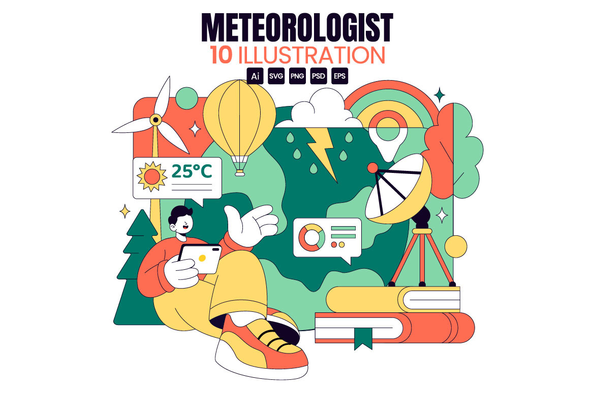10 Meteorologist Vector Illustration, a Seasonal Illustration by ...