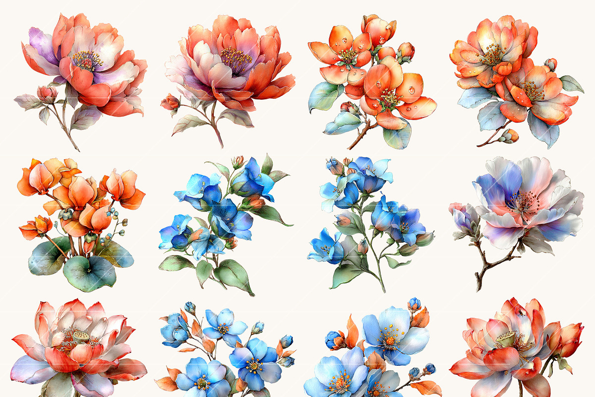 Whimsical Spring Flower Clipart, an Object Illustration by Design Scotch (Photo 2 of 9)