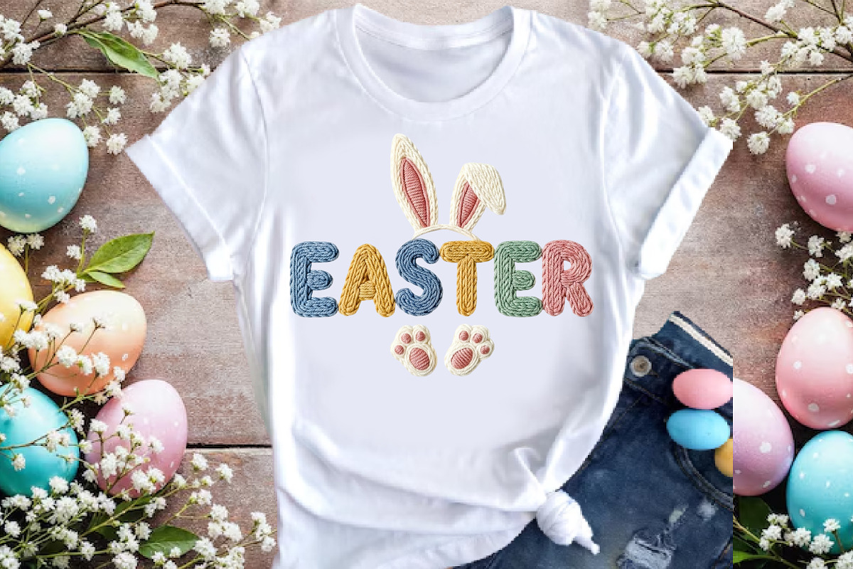 Easter Bunny, Faux Yarn Easter PNG, an Illustration by DreamArtGraphic (Photo 2 of 4)