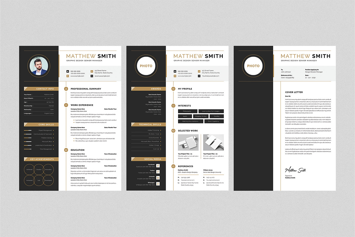 Modern Executive Resume Template, a Resume Template by Cleffon_Graphic_Studio (Photo 3 of 6)