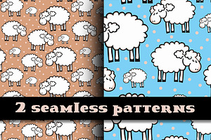 Cut sheeps seamless pattern