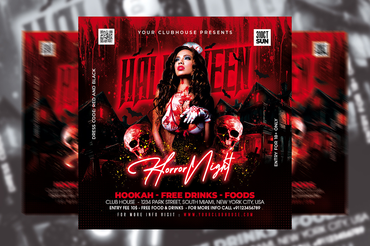 Halloween Party Flyer, a Flyer Template by MithilaCreation (Photo 1 of 6)