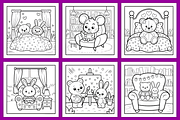 Cozy Friends Coloring Pages, a Decorative Illustration by Design Station (Thumbnail 2 of 4)