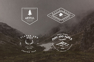 Set of Rustic Mountain Vector Badges