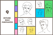 Male Face Line Art Portraits, a Person Illustration by statica (Thumbnail 2 of 11)