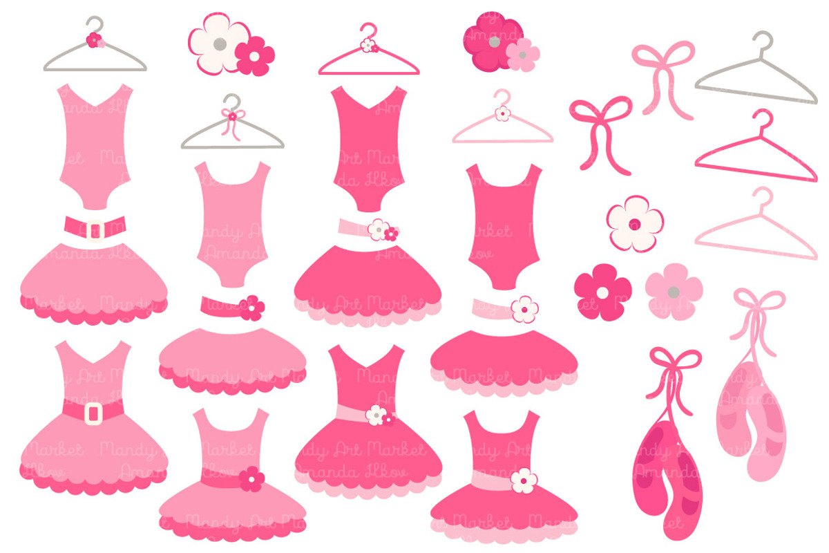 Hot Pink Ballet Tutus Clipart, an Illustration by Amanda Ilkov (Photo 2 of 2)