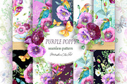 Pattern Collection, Purple Poppy, a Pattern Graphic by MitrushovaArt (Thumbnail 1 of 9)