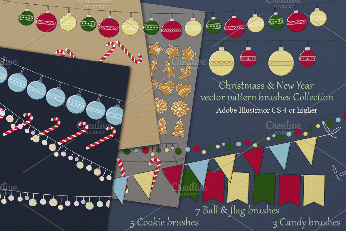 Christmas & New Year brushes
