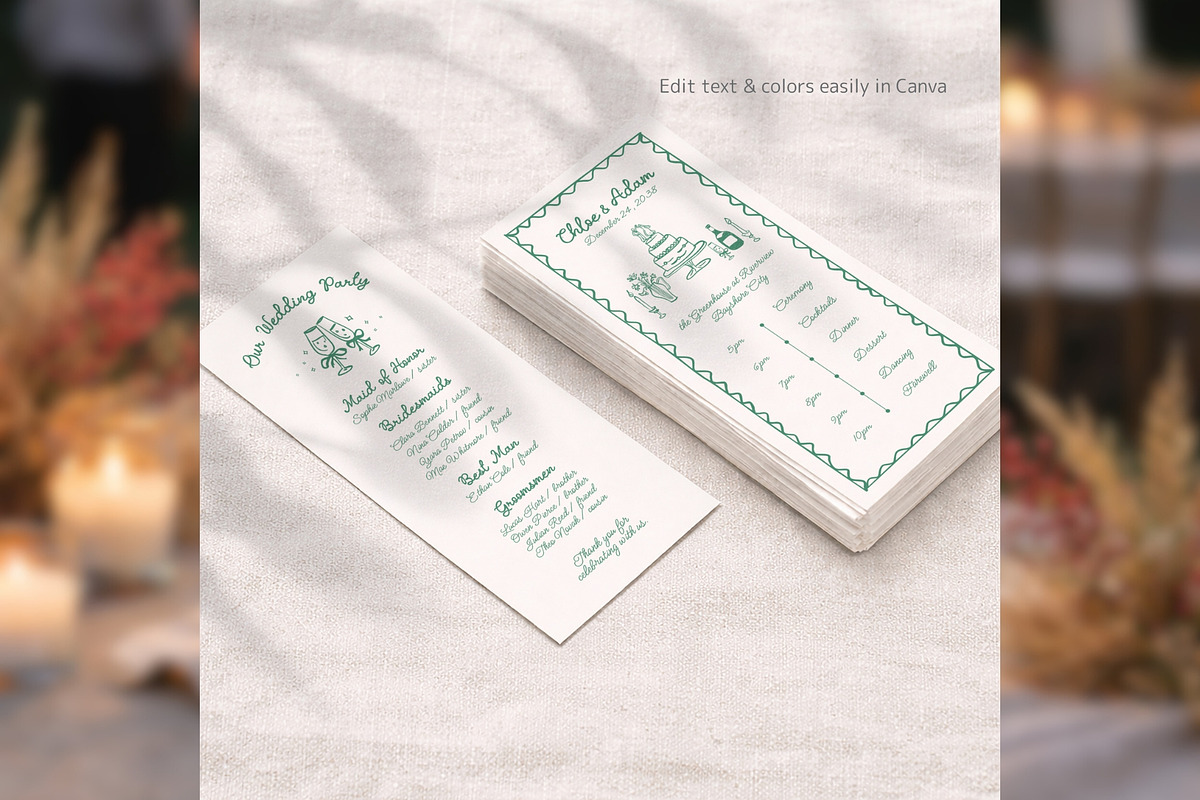 Wedding Program Canva Template bd003, a Card Template by TyphoonStudio (Photo 7 of 9)