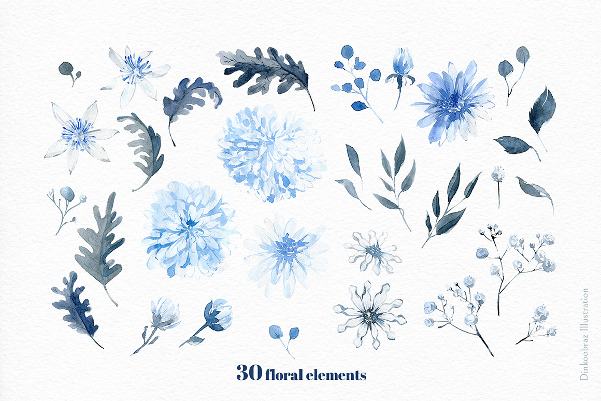 Snow Mice. Clipart set., a Decorative Illustration by Dinkoobraz (Photo 10 of 12)