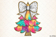 Colorful Coquette glitter Christmas, an Illustration by Libby Wishes (Thumbnail 1 of 6)
