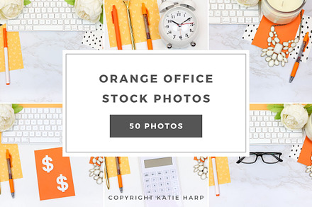 Orange Office Styled Stock Photos, a Business Photo by Katie Harp