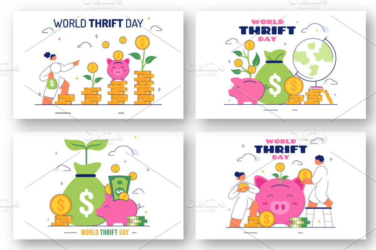 10 World Thrift Day Illustration, a Finance Illustration by denayunebgt (Photo 2 of 4)