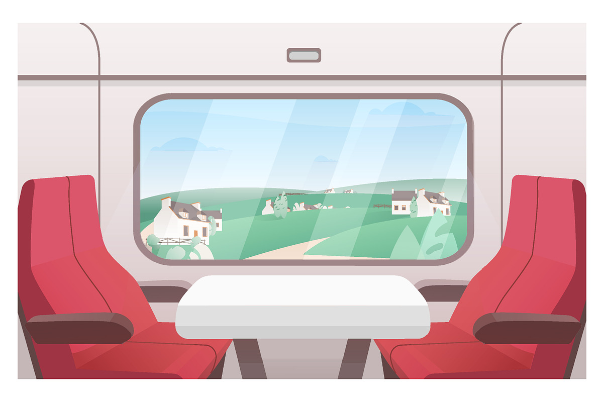 Train window view, a Transportation Illustration by Good Studio (Photo 1 of 3)
