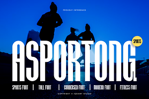 Asportong - Modern Sports Font, a Sans Serif Font by Iqsiart Studio