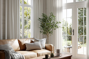 Bright cozy living room with sofa, an Architecture Photo by MistyDay