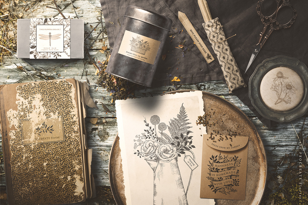 Floral Procreate Brushes and Stamps, a Brush Add-On by Sophia J Caldwell (Photo 7 of 18)