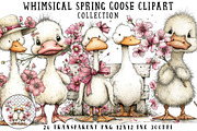 Whimsical Spring Goose Clipart, an Illustration by OK Design (Thumbnail 1 of 6)