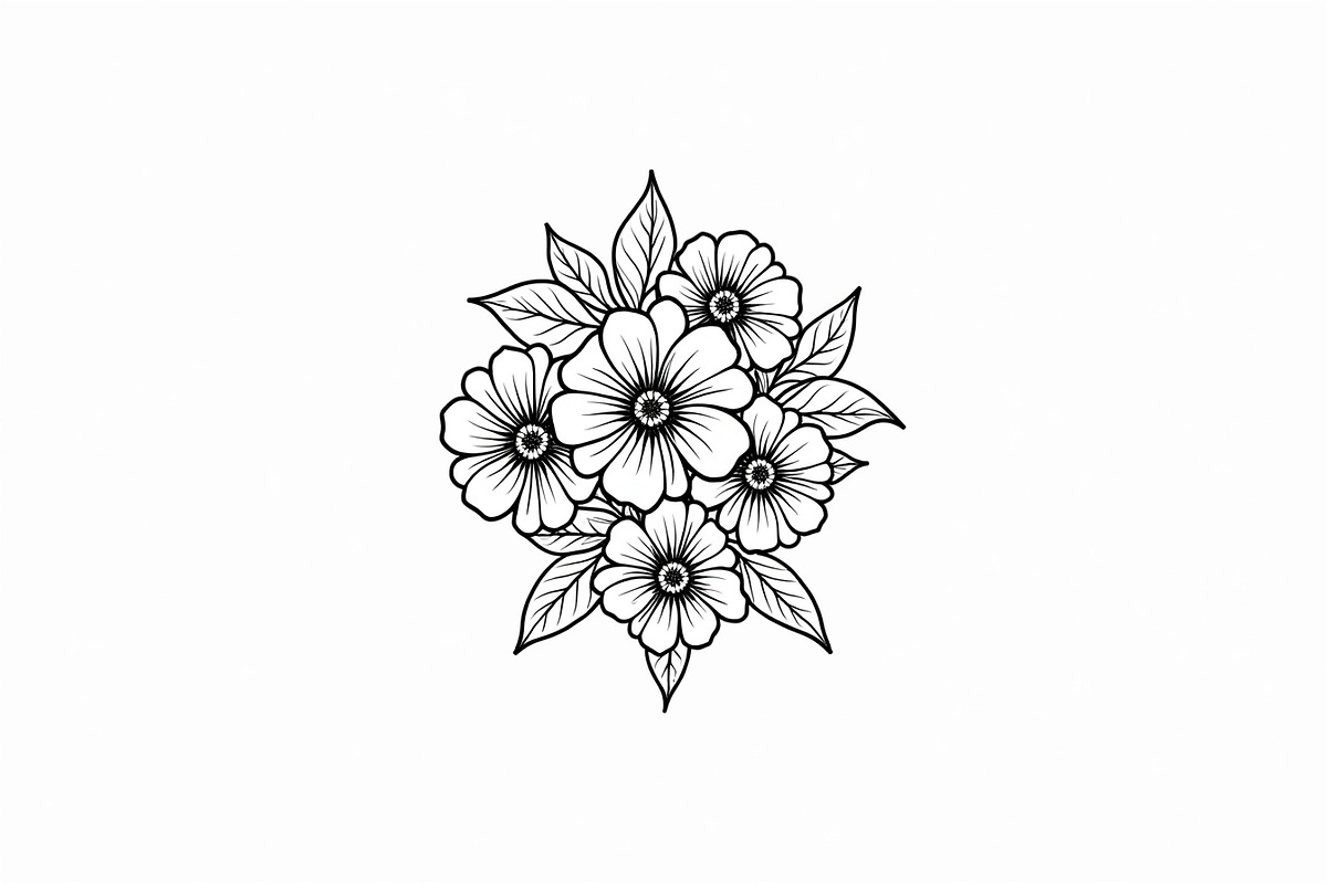 Flower Outline Art Printable Pack, an Illustration by BIPLOB EXPERT (Photo 8 of 9)