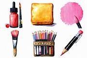 Watercolor Artist Clipart, an Illustration by Libby Wishes (Thumbnail 4 of 5)