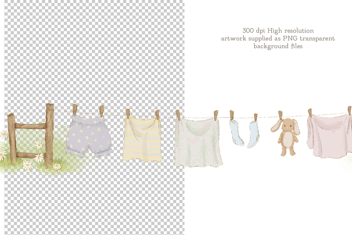 Laundry Day Mice Clipart Collection, an Animal Illustration by AlenaVlasko stock Market (Photo 2 of 9)