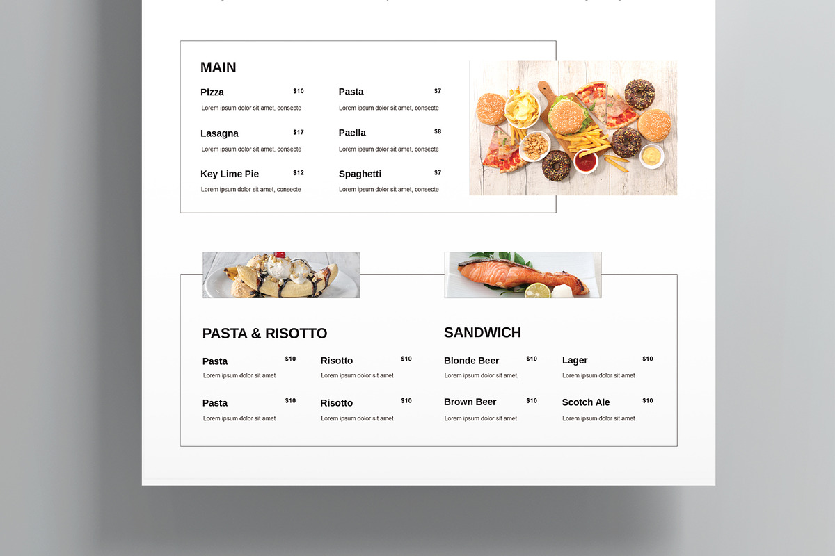 Modern Restaurant Menu Design preview 3