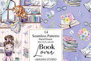 Book Lover Seamless Paper Pack, a Pattern Graphic by Masha  Studio (Thumbnail 7 of 9)
