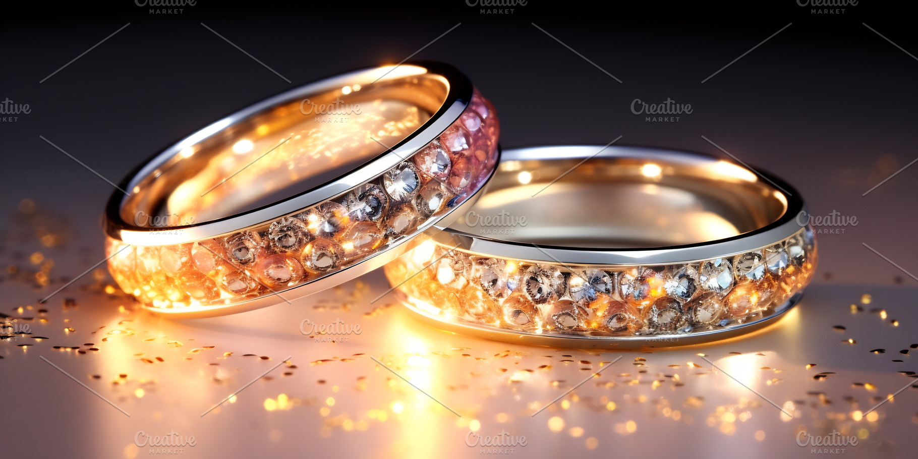 Elegant rings with sparkling details, a Photo by Beautiful things