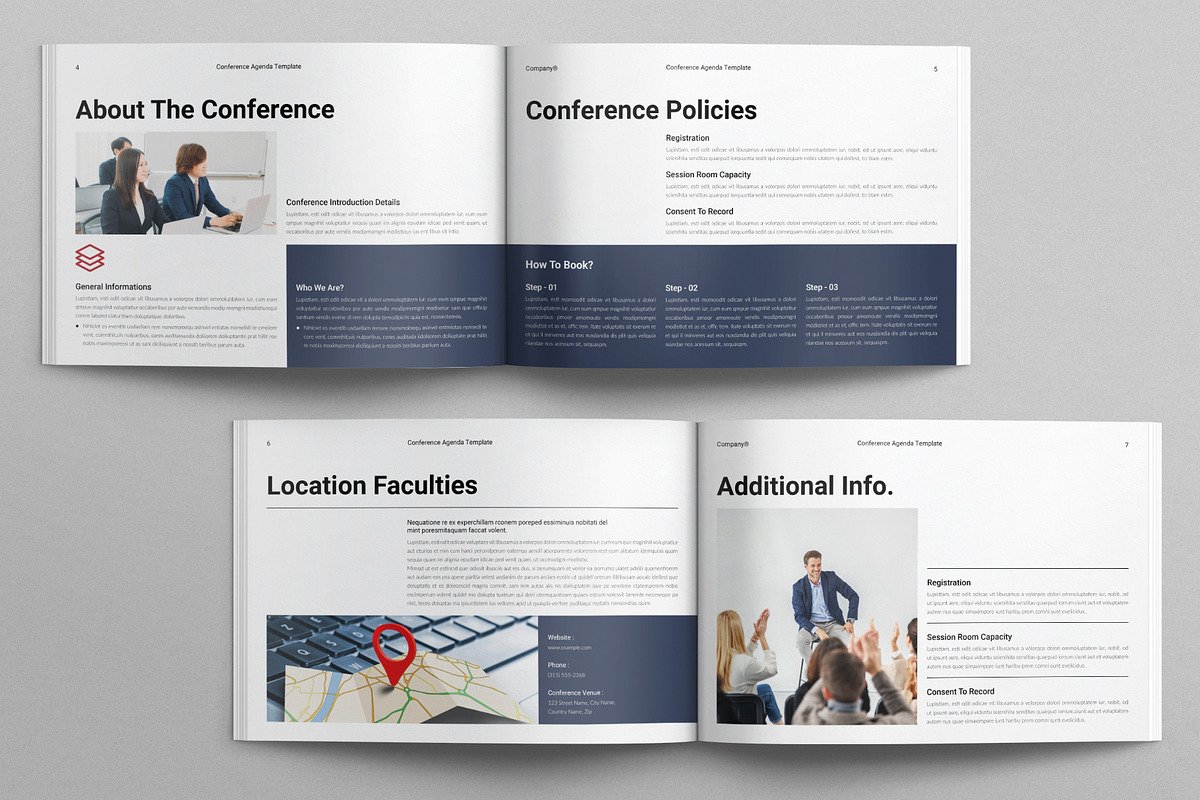 Conference Agenda Template Landscape, a Brochure Template by E-Type (Photo 3 of 7)