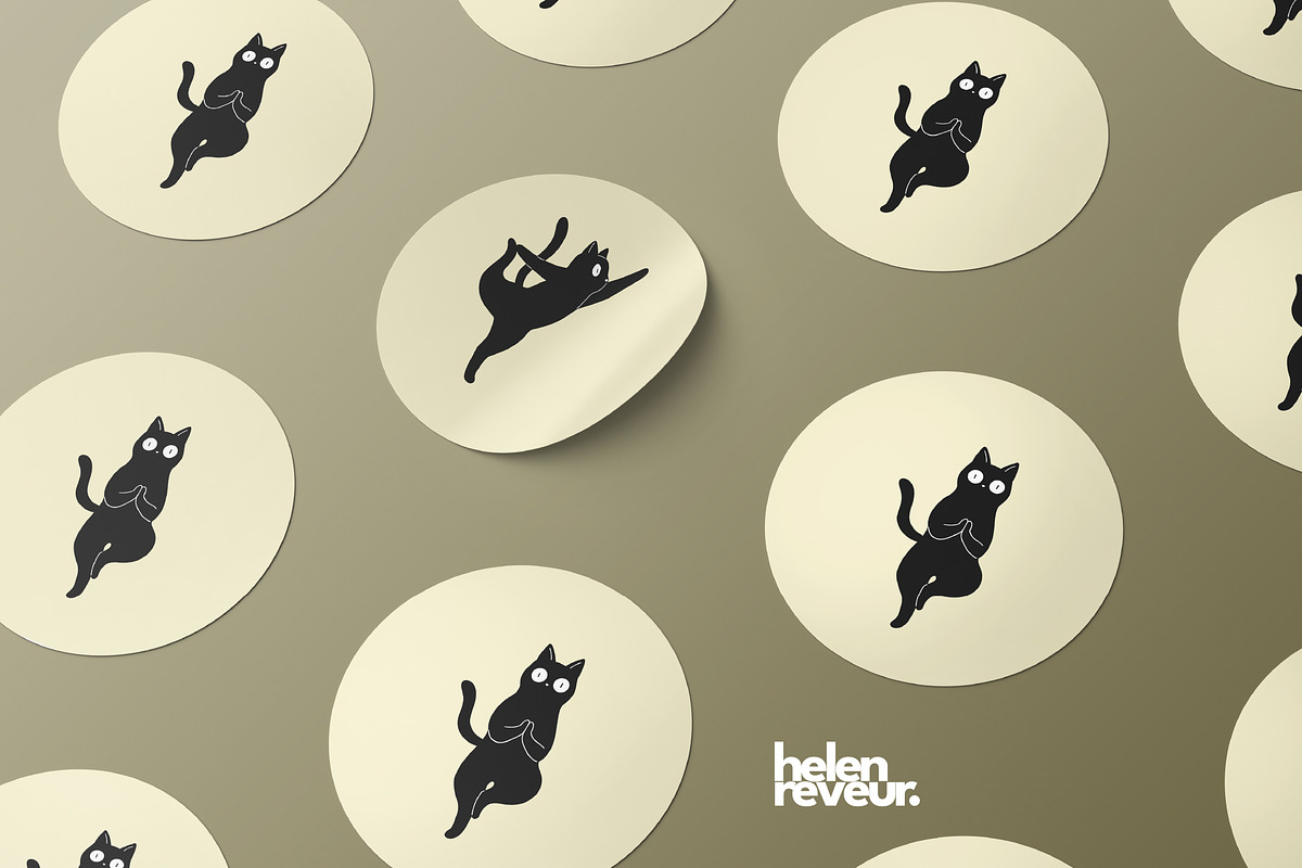 Sport Cats, Playful Vector Set, an Illustration by helenreveur (Photo 4 of 7)