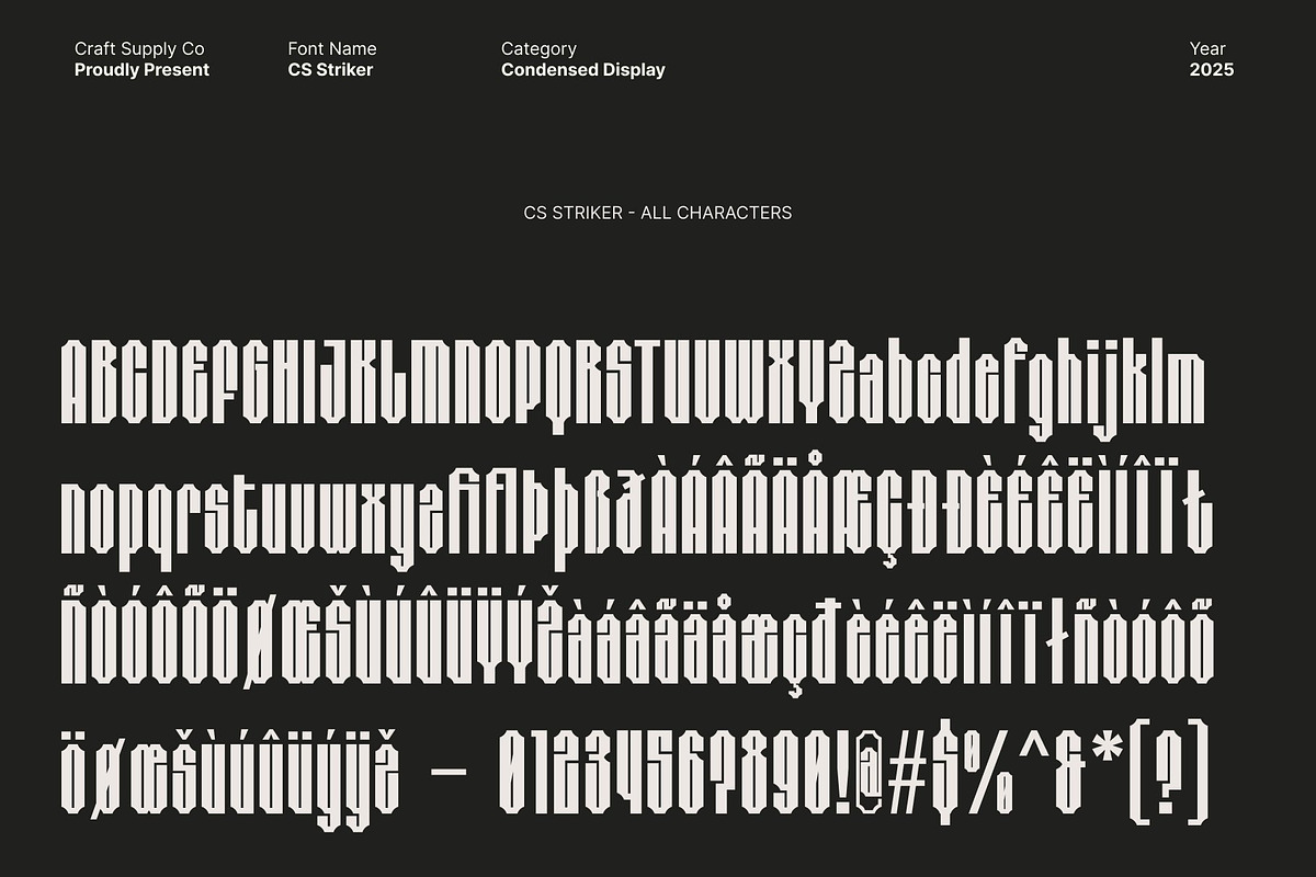 CS Striker – Condensed Display, a Sans Serif Font by Craft Supply Co. (Photo 8 of 8)