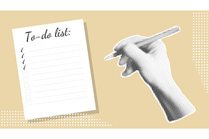 To do list modern banner in collage, a Person Illustration by Tati_Kli