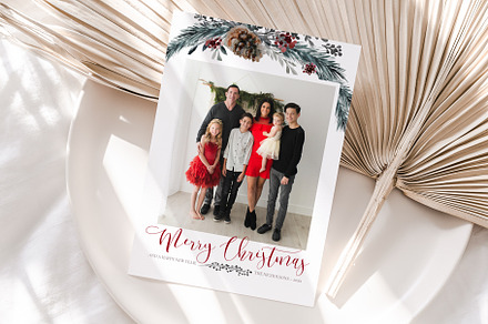 Merry Christmas Photo Card PSD, a Card Template by By Stephanie Design