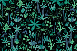 Tropical Plants. Elements & Pattern