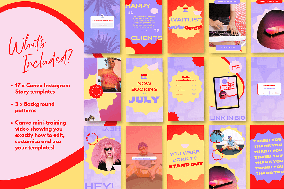 Bright Instagram Story Templates, a Social Media Template by Kurly Creative (Photo 2 of 11)