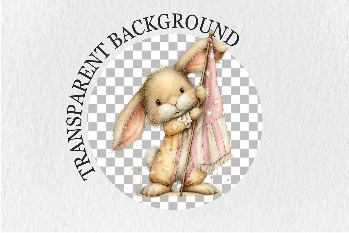 Whimsical 4th Of July Bunny Clipart, a Seasonal Illustration by Rose Art (Photo 6 of 6)