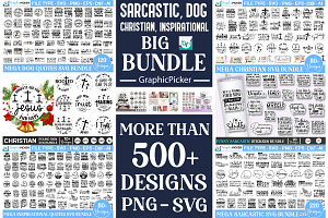 Mega SVG Bundle, 500 SVG Designs, an Object Graphic by GraphicPicker