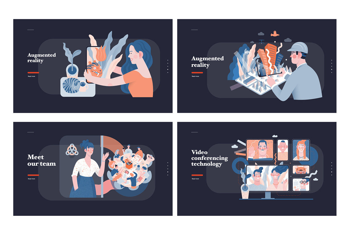 Technology graphics set, color 3, a Technology Illustration by Grivina ...