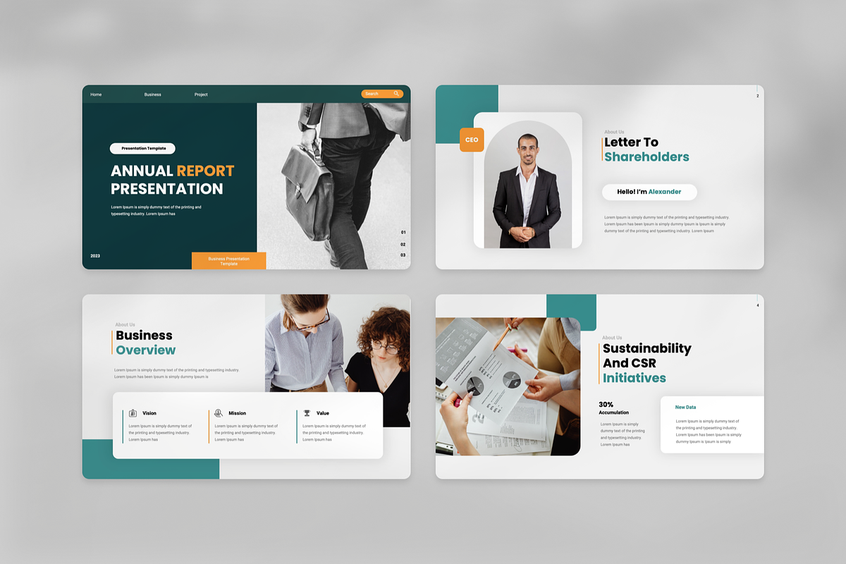 Annual Report Powerpoint, a Presentation Template by Annora Studio (Photo 4 of 8)
