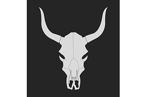 Wild West Cow Skull. Vector