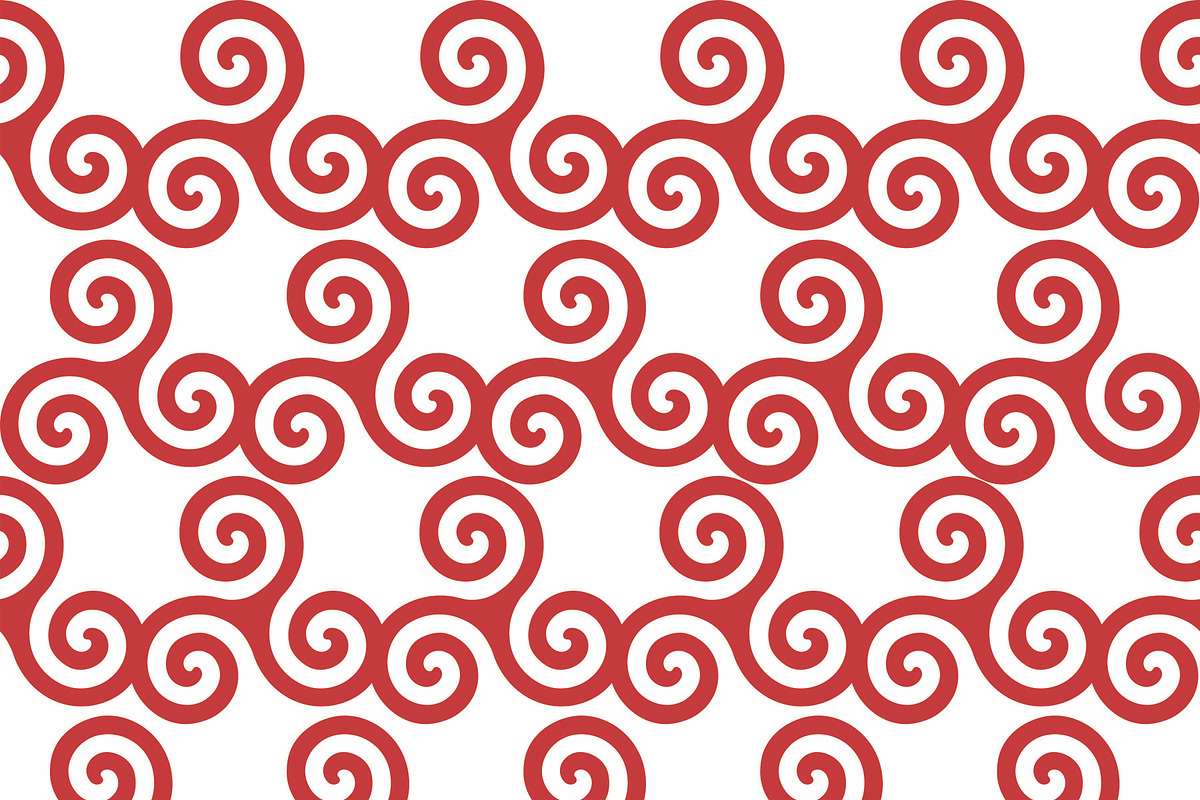 Seamless Pattern Red Spirals, a Pattern Graphic by Viktorijareut (Photo 1 of 5)
