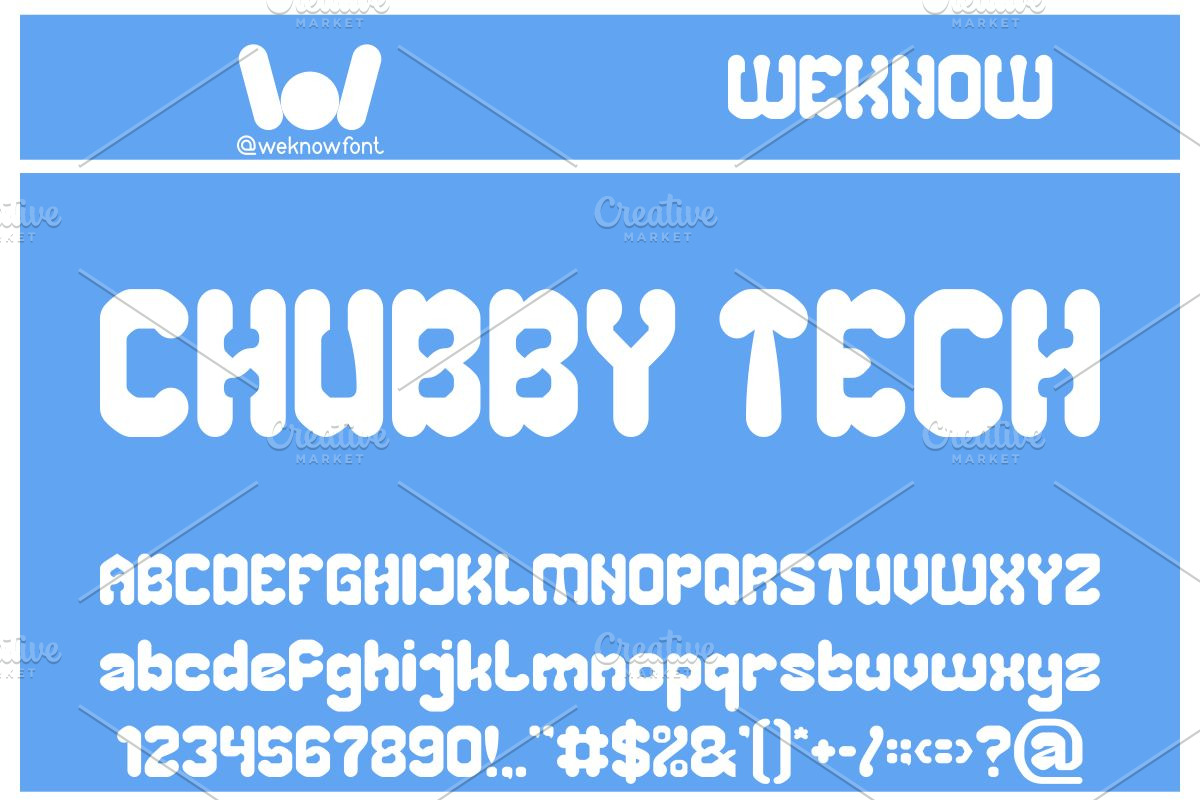 Chubby Tech font, a Font by weknow (Photo 1 of 8)