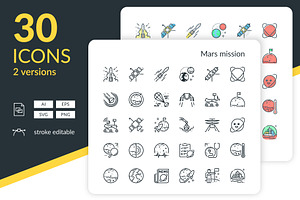 Mars Mission Icons