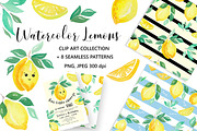 Watercolor lemons set, a Pattern Graphic by Jermolina Mockups (Thumbnail 1 of 7)