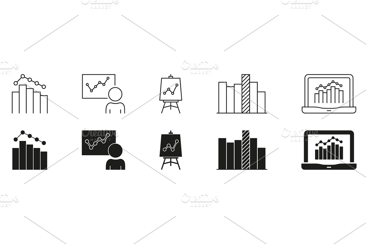 Bar Chart Graph Presentation Icon, a Finance Illustration by Gentle Studio