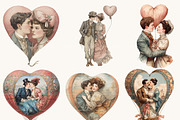 Victorian Valentine Couple Clipart, a Person Illustration by BusyDaydesign (Thumbnail 5 of 6)