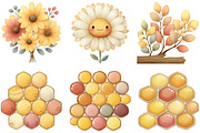 Honey Bee Watercolor Cliparts, an Illustration by Sublimation Artist (Thumbnail 5 of 7)