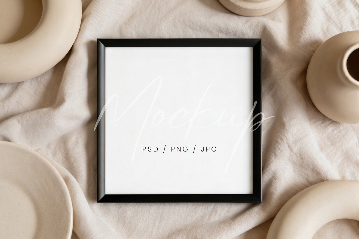 Black Square Frame Mockup, a Product Mockup by TatiMockup (Photo 1 of 4)