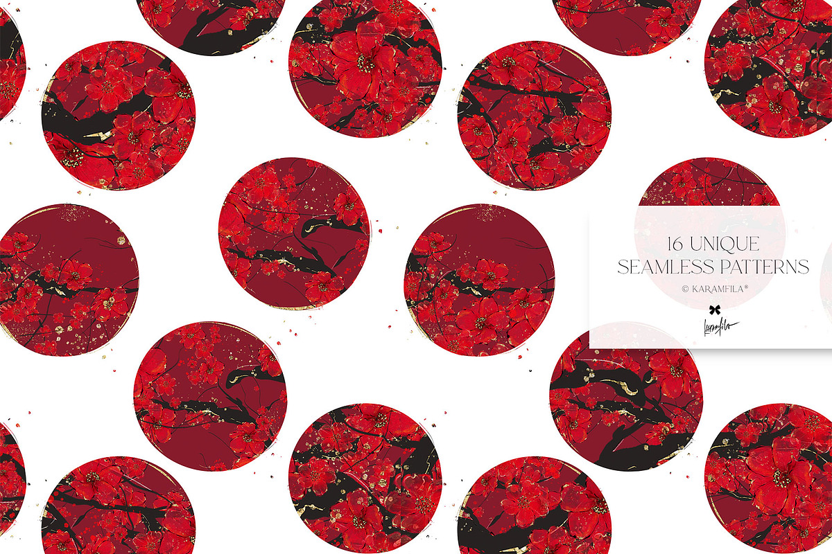 Japanese Cranes Seamless Patterns, a Pattern Graphic by KaramfilaS (Photo 13 of 19)